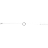 Bracelet souple mono-motif en Argent avec oxyde de zirconium blanc