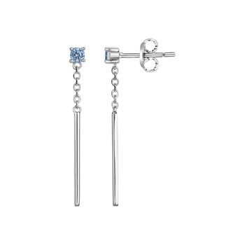 Boucles d'oreilles pendantes en Argent avec oxyde de zirconium bleu topaze