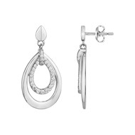 Boucles d'oreilles en Argent avec oxyde de zirconium blanc