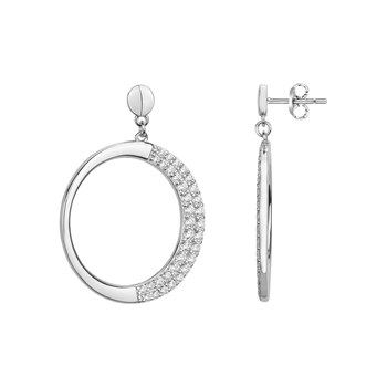 Zilveren oorbellen met wit zirkoniumoxide