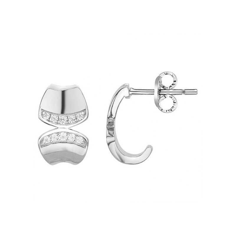 Boucles d'oreilles en Argent avec oxyde de zirconium blanc