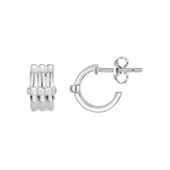 Boucles d'oreilles en Argent avec oxyde de zirconium blanc