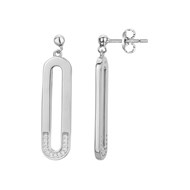 Boucles d'oreilles en Argent avec oxyde de zirconium blanc