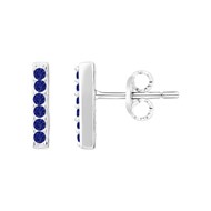 Boucles d'oreilles en Argent avec oxyde de zirconium bleu saphir