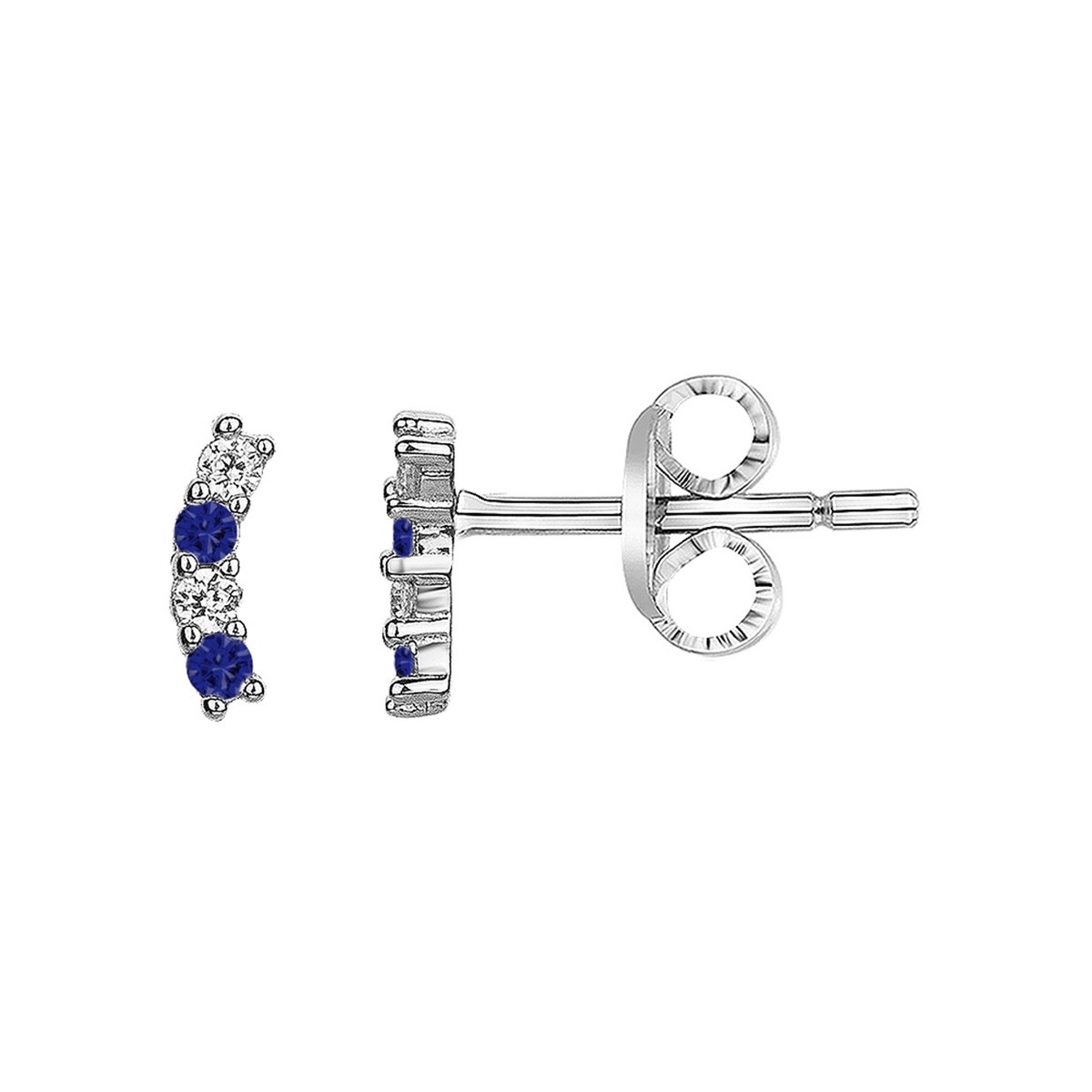 Boucles d'oreilles en Argent avec oxyde de zirconium bleu saphir