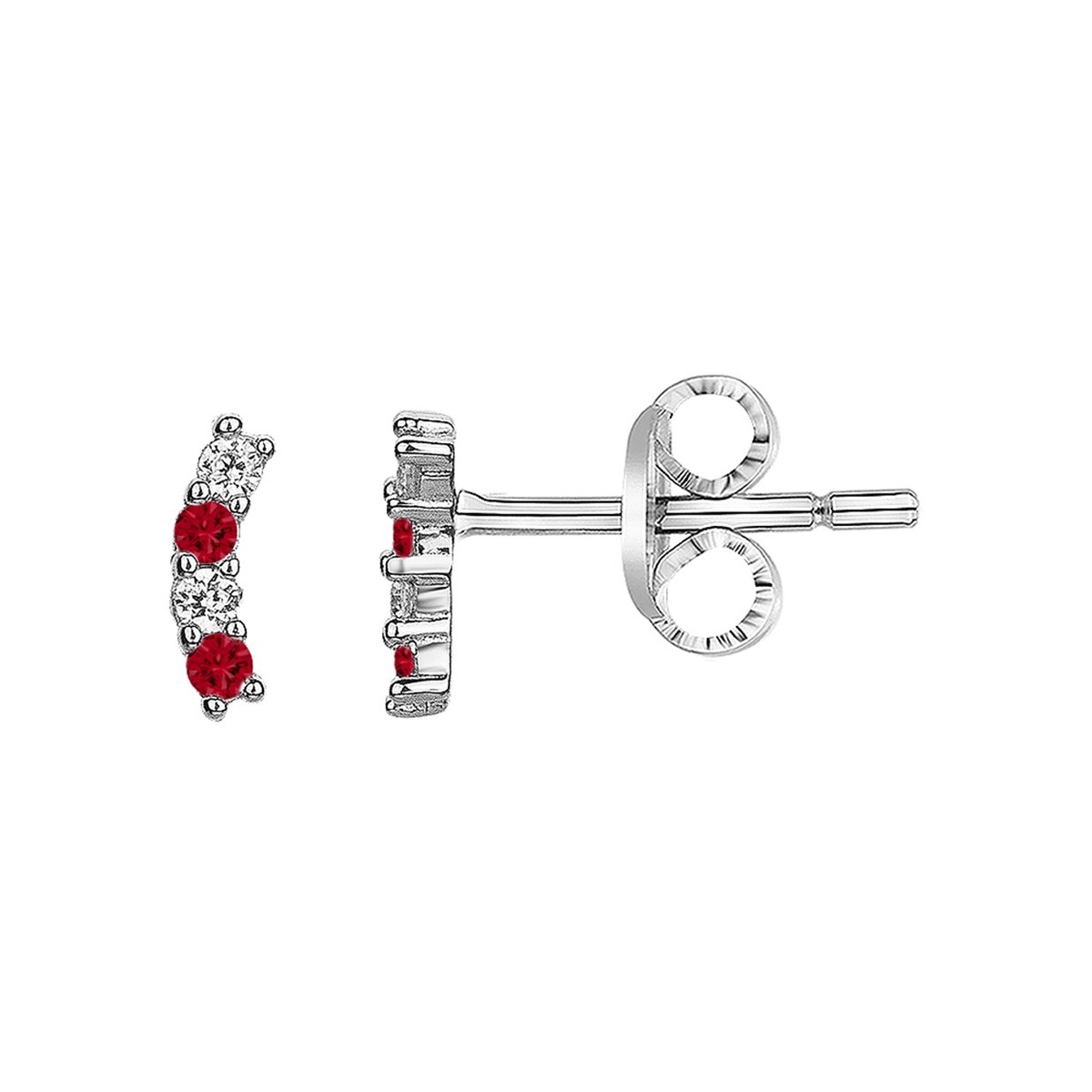 Boucles d'oreilles en Argent avec spinelle rouge rubis