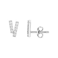 Boucles d'oreilles clous en Argent avec oxyde de zirconium blanc