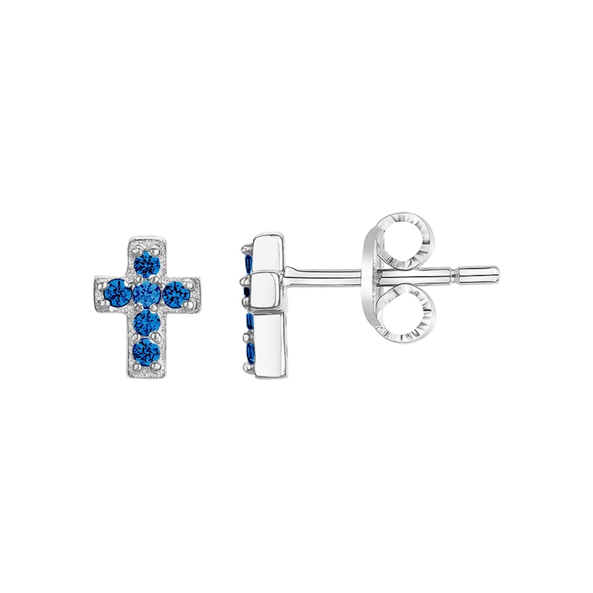 Boucles d'oreilles en Argent avec spinelle bleu saphir