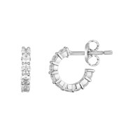 Demi-créoles en Argent avec oxyde de zirconium blanc