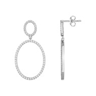 Boucles d'oreilles pendantes en Argent avec oxyde de zirconium blanc