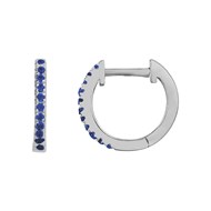 Créoles en Argent avec oxyde de zirconium bleu saphir