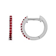 Créoles en Argent avec oxyde de zirconium rouge rubis