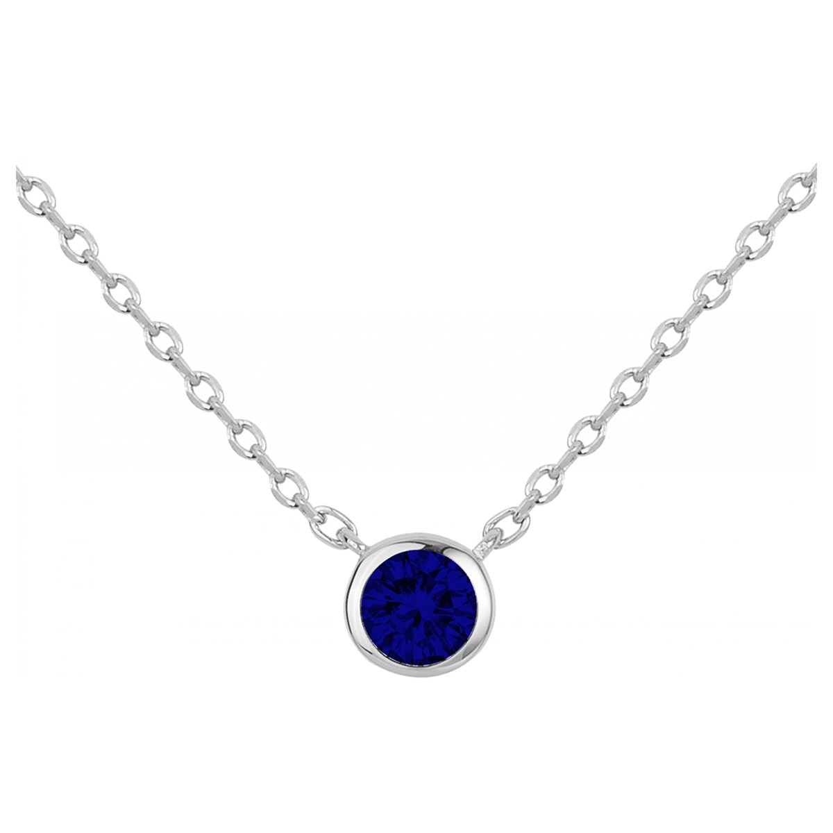 Collier en Argent avec spinelle bleu saphir