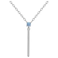 Collier Y en Argent avec oxyde de zirconium bleu topaze