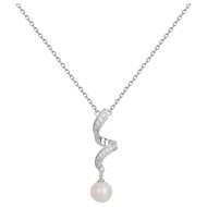 Collier en Argent avec perle d'eau douce blanc