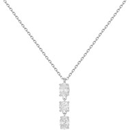 Collier mono-motif en Argent avec oxyde de zirconium blanc