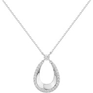 Collier mono-motif en Argent avec oxyde de zirconium blanc