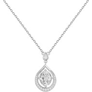 Collier mono-motif en Argent avec oxyde de zirconium blanc