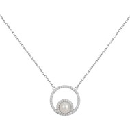Collier mono-motif en Argent avec perle d'eau douce blanc