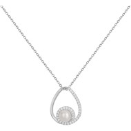 Collier mono-motif en Argent avec perle d'eau douce blanc