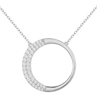 Collier mono-motif en Argent avec oxyde de zirconium blanc