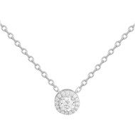 Collier mono-motif en Argent avec oxyde de zirconium blanc