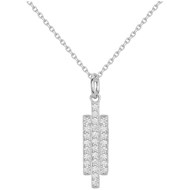 Collier mono-motif en Argent avec oxyde de zirconium blanc