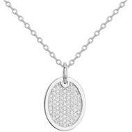 Collier mono-motif en Argent avec oxyde de zirconium blanc