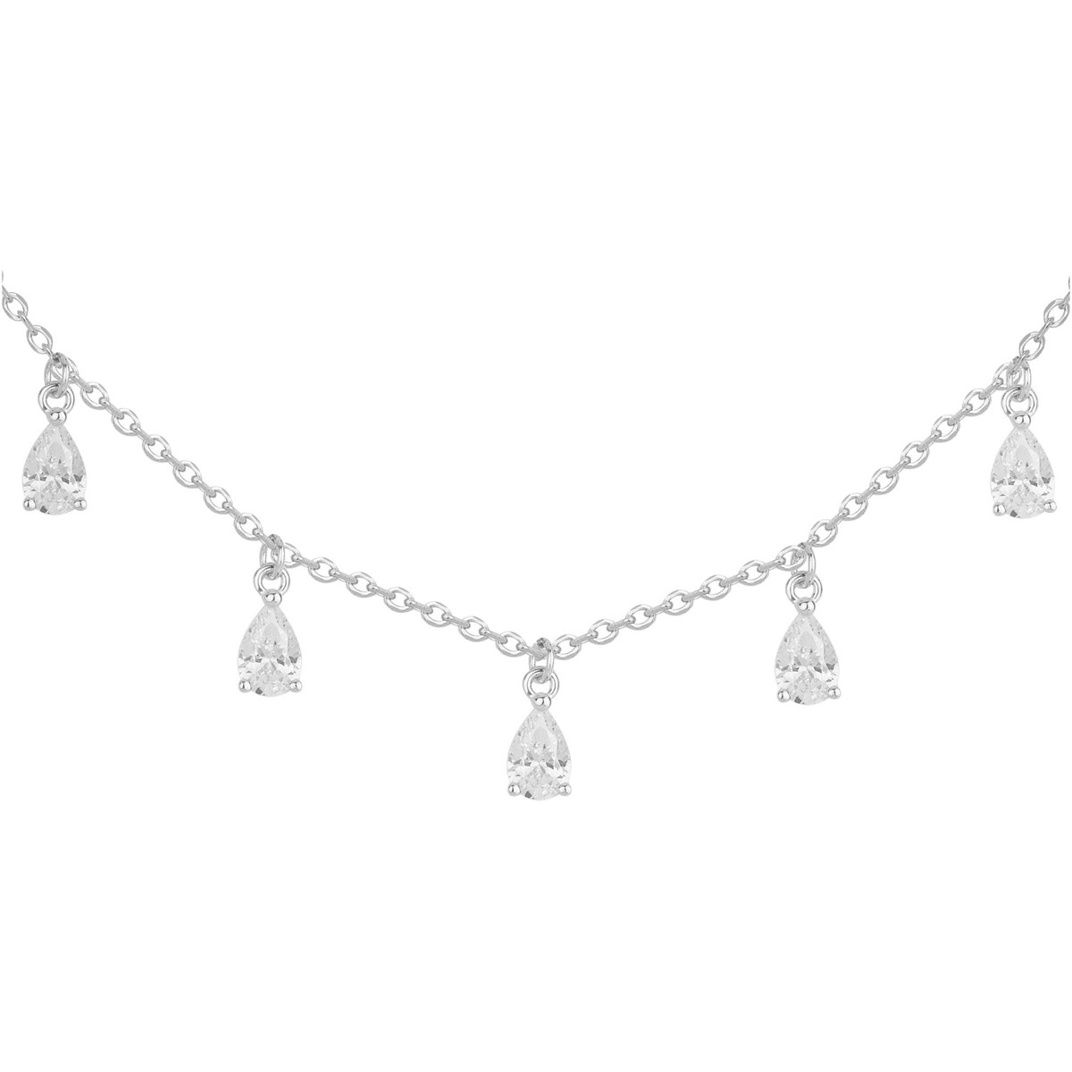 Collier multi-motifs en Argent avec oxyde de zirconium blanc