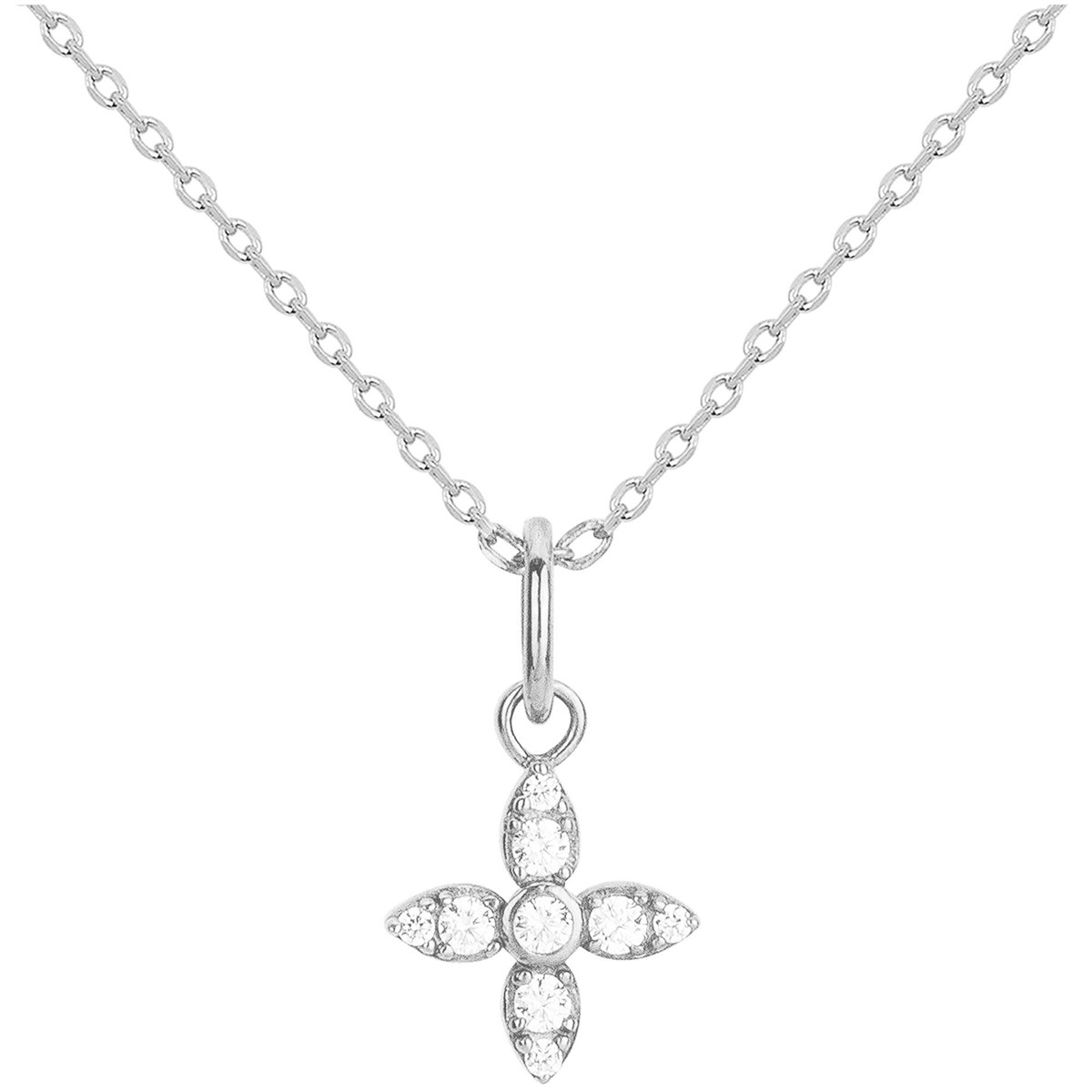 Collier mono-motif en Argent avec oxyde de zirconium blanc