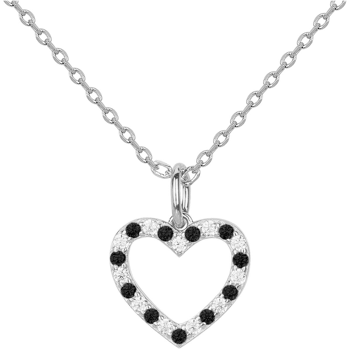 Collier mono-motif en Argent avec oxyde de zirconium blanc