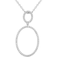 Collier mono-motif en Argent avec oxyde de zirconium blanc