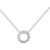 Collier mono-motif en Argent avec oxyde de zirconium blanc