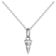 Collier mono-motif en Argent avec oxyde de zirconium blanc