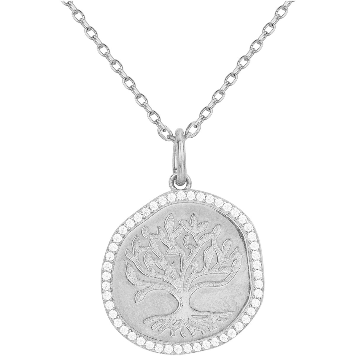 Collier mono-motif en Argent avec oxyde de zirconium blanc