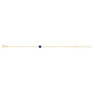Bracelet en Plaqué Or avec spinelle bleu saphir