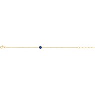Bracelet souple mono-motif en Plaqué Or avec oxyde de zirconium bleu saphir