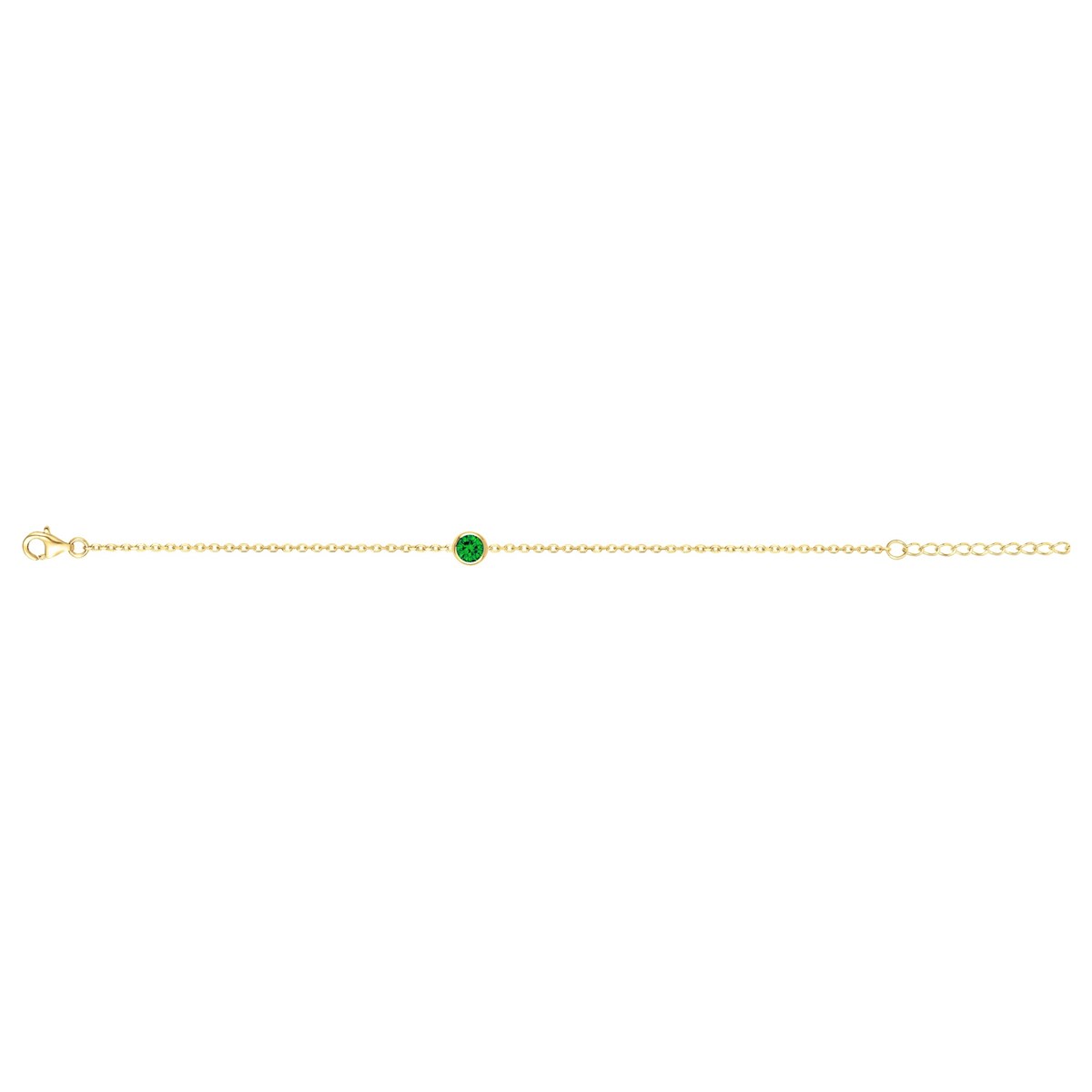 Bracelet en Plaqué Or avec oxyde de zirconium vert emeraude