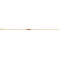Bracelet souple mono-motif en Plaqué Or avec oxyde de zirconium rouge rubis