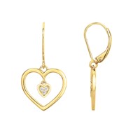 Boucles d'oreilles dormeuses en Plaqué Or avec oxyde de zirconium blanc