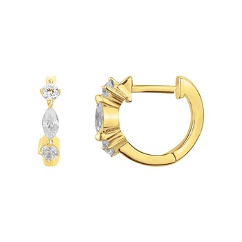 Vergulde oorbellen met wit zirkoniumoxide