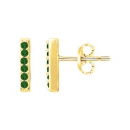 Boucles d'oreilles en Plaqué Or avec oxyde de zirconium vert emeraude