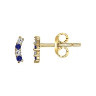 Boucles d'oreilles en Plaqué Or avec spinelle bleu saphir