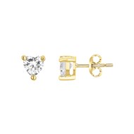 Boucles d'oreilles clous en Plaqué Or avec oxyde de zirconium blanc