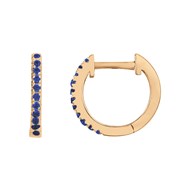 Créoles en Plaqué Or avec oxyde de zirconium bleu saphir
