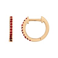 Créoles en Plaqué Or avec oxyde de zirconium rouge rubis