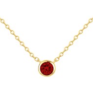 Collier mono-motif en Plaqué Or avec oxyde de zirconium rouge rubis