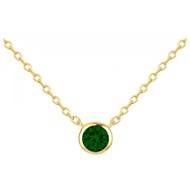 Collier en Plaqué Or avec oxyde de zirconium vert emeraude