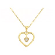 Collier mono-motif en Plaqué Or avec oxyde de zirconium blanc