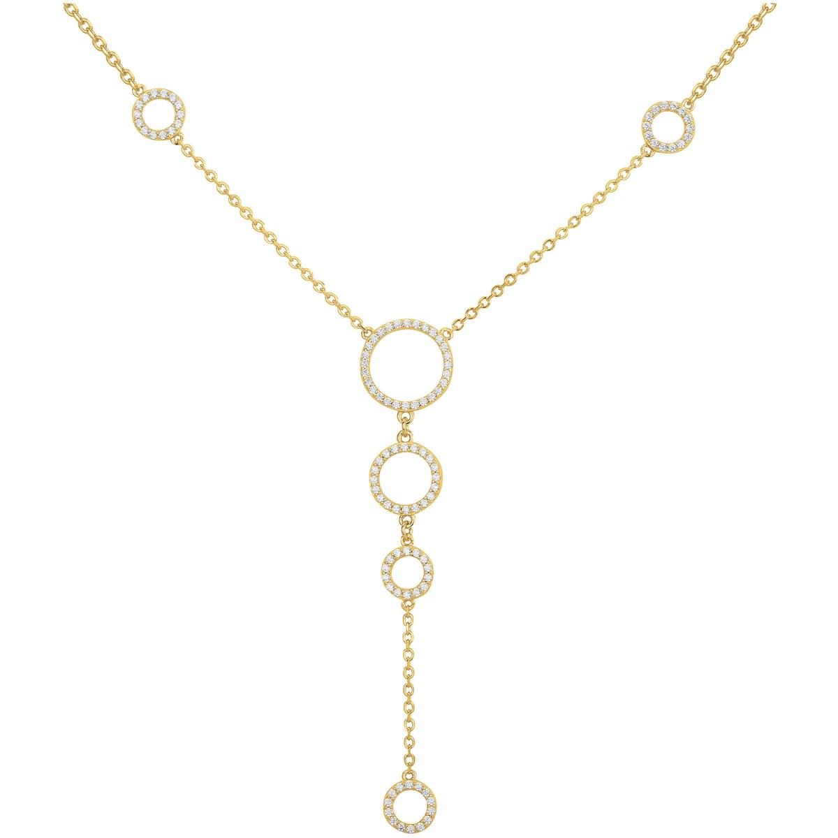 Collier en Plaqué Or avec oxyde de zirconium blanc